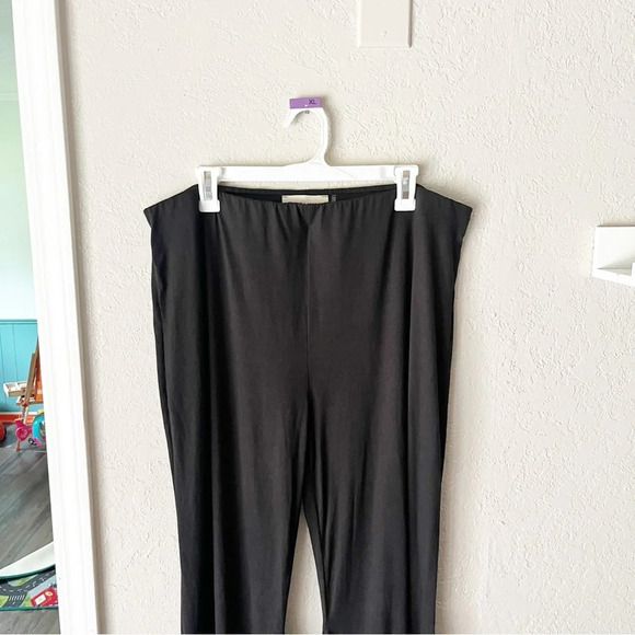 Savanna Jane Pants Women’s 2X Black Flare Leg High Rise Jersey Knit Stretch Boho - Picture 4 of 6